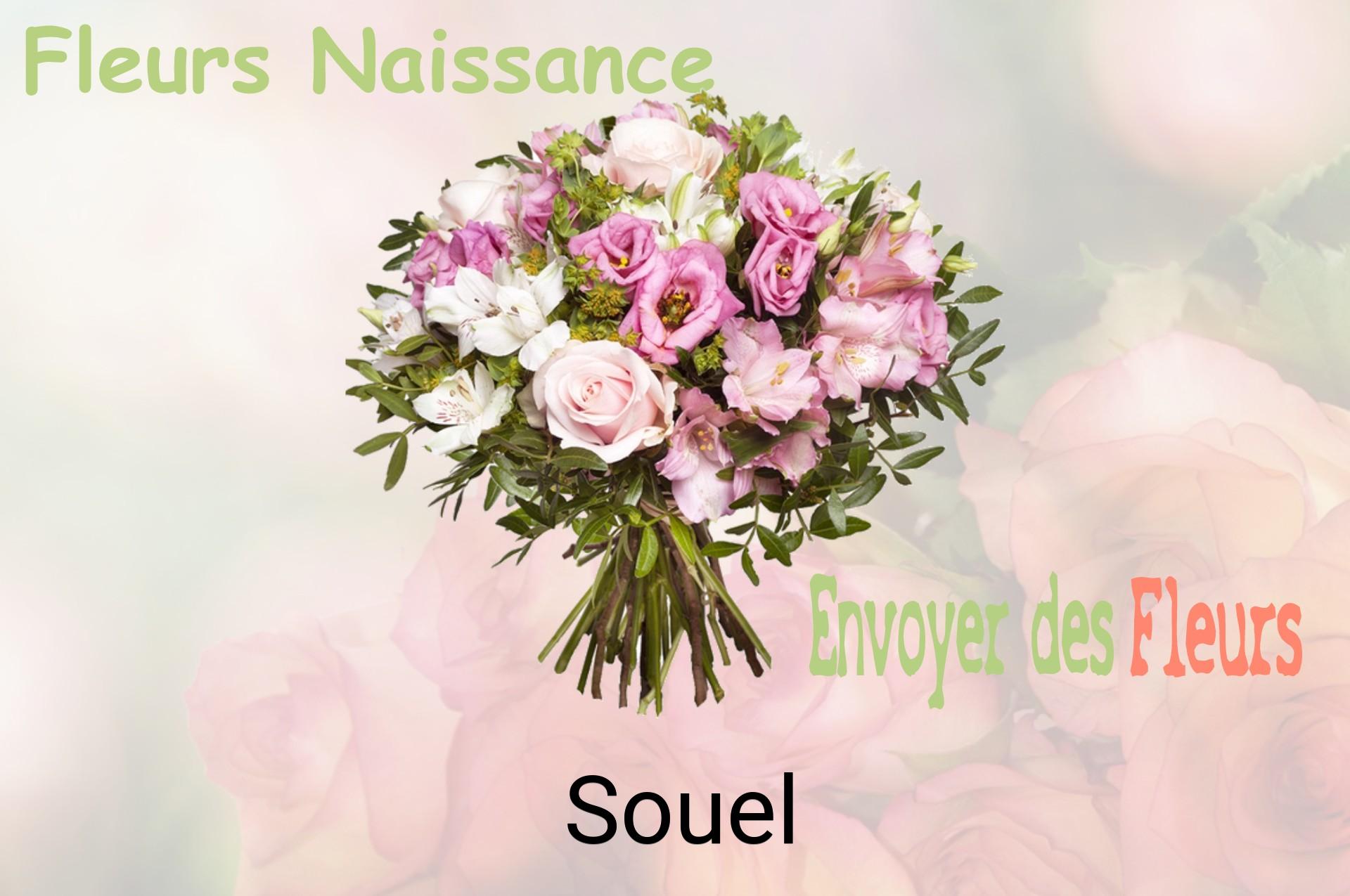 Bouquet de fleurs de naissance livré à Souel