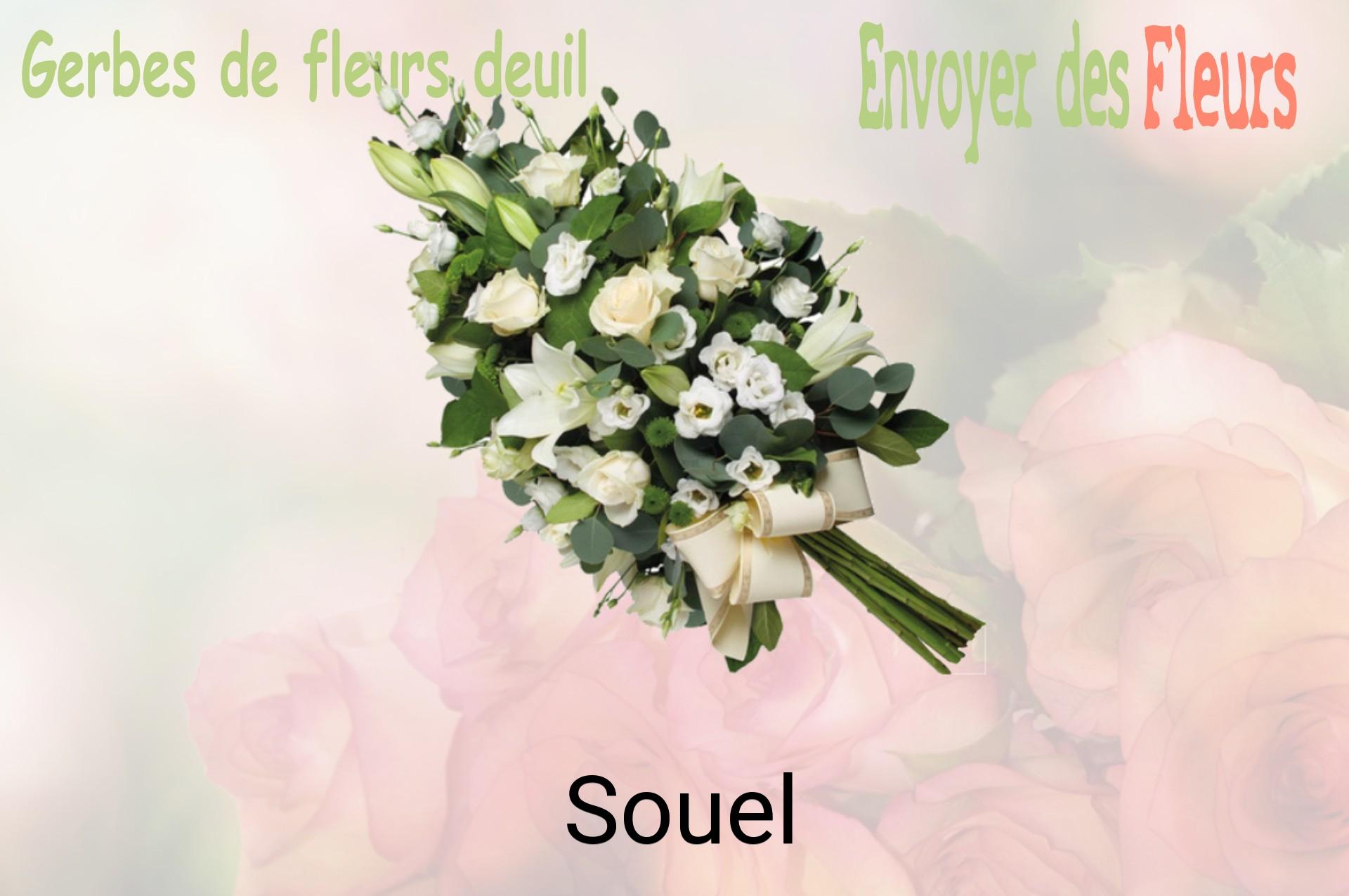 Gerbe de fleurs de deuil livrée à Souel